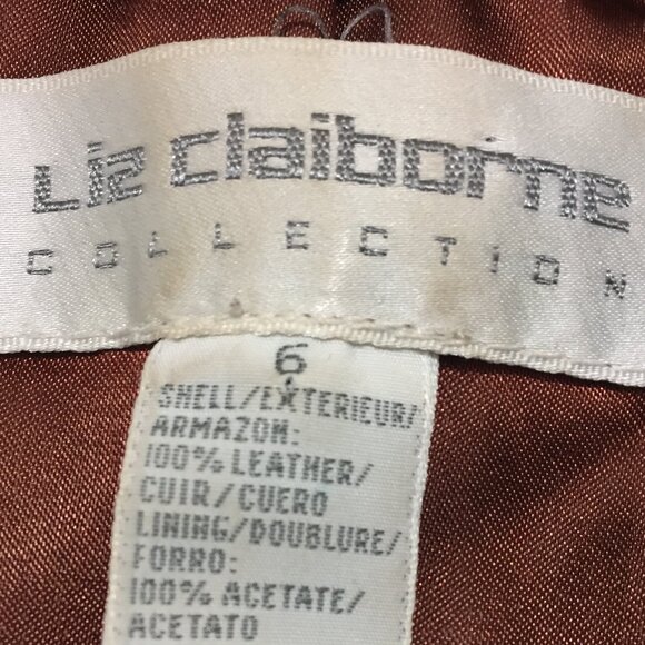 VINTAGE LIZ CLAIBORNE COLLECTION LEATHER VESTS SIZE 6 - Picture 7 of 7